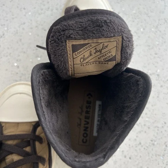 Quilted Converse Chuck Taylor Size‎ W 5.5 Brown - Picture 5 of 5